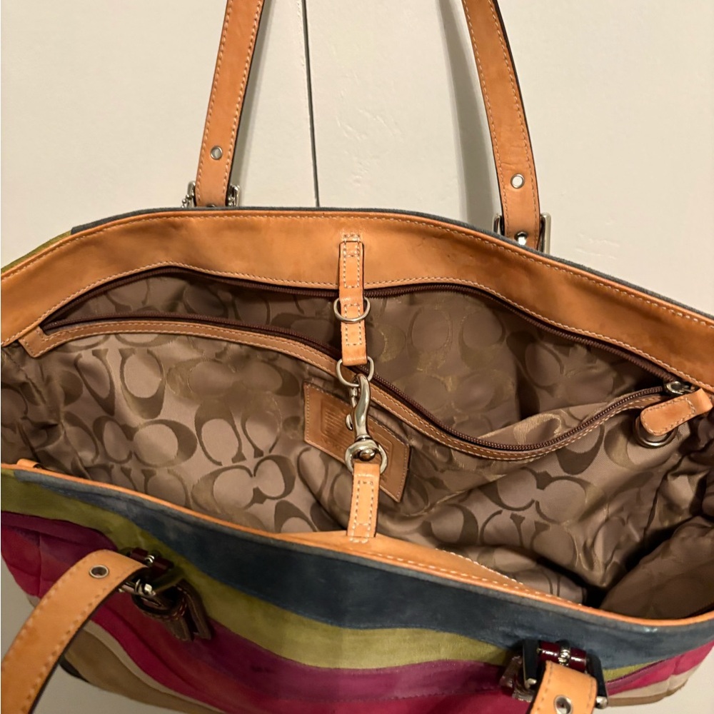 Coach Colorful Suede Tote Bag - Picture 5 of 5